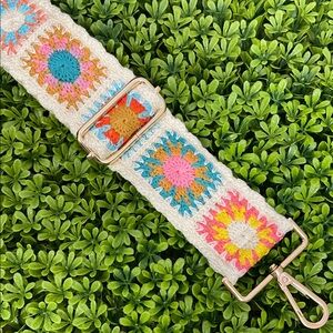 Crossbody Strap Colorful Embroidered Strap